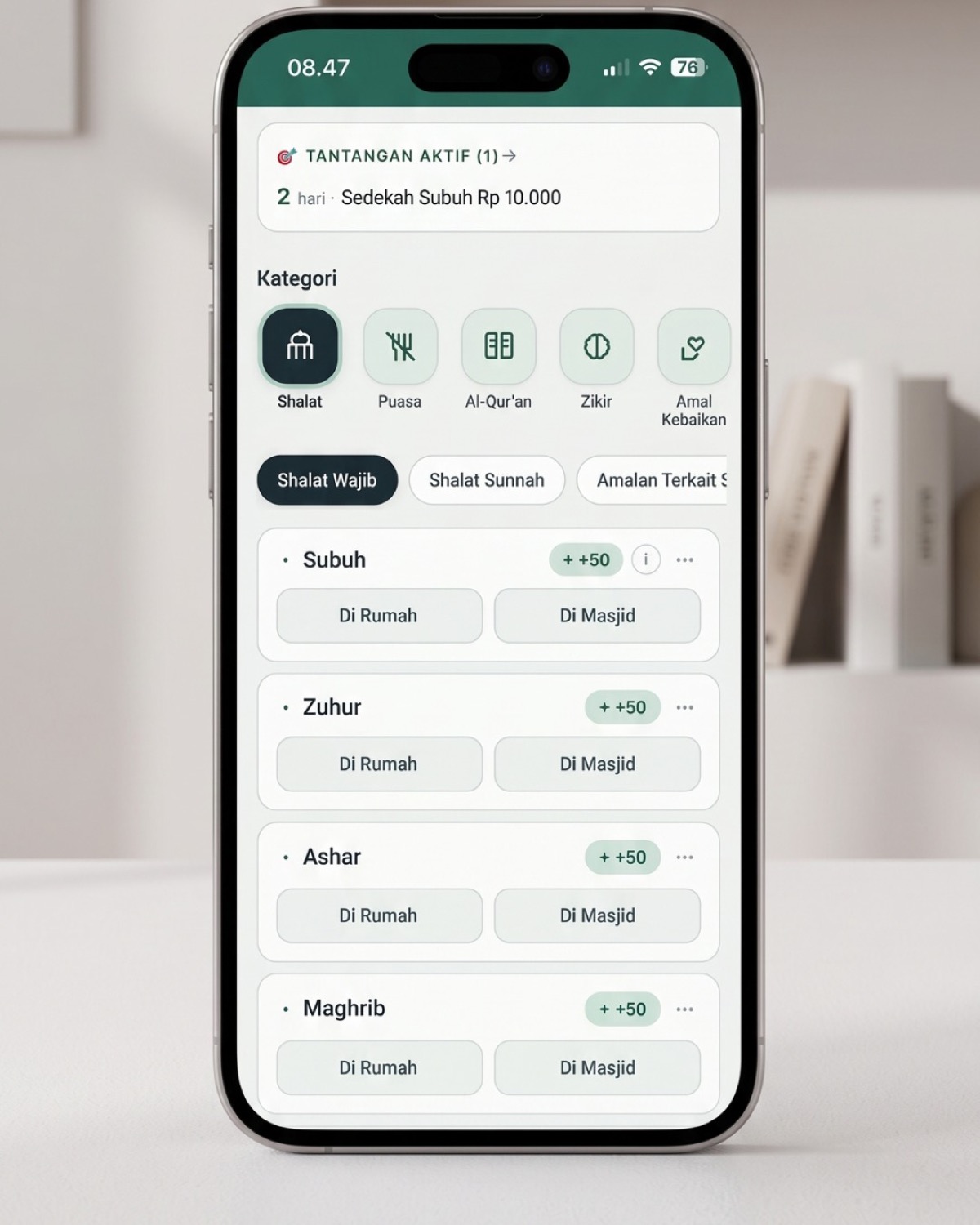 DWT — Tracker Ibadah — Log daily worship