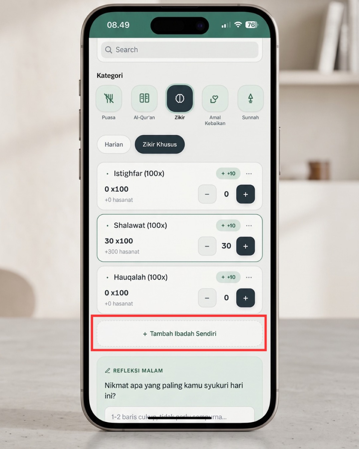DWT — Tracker Ibadah — Digital dhikr counter