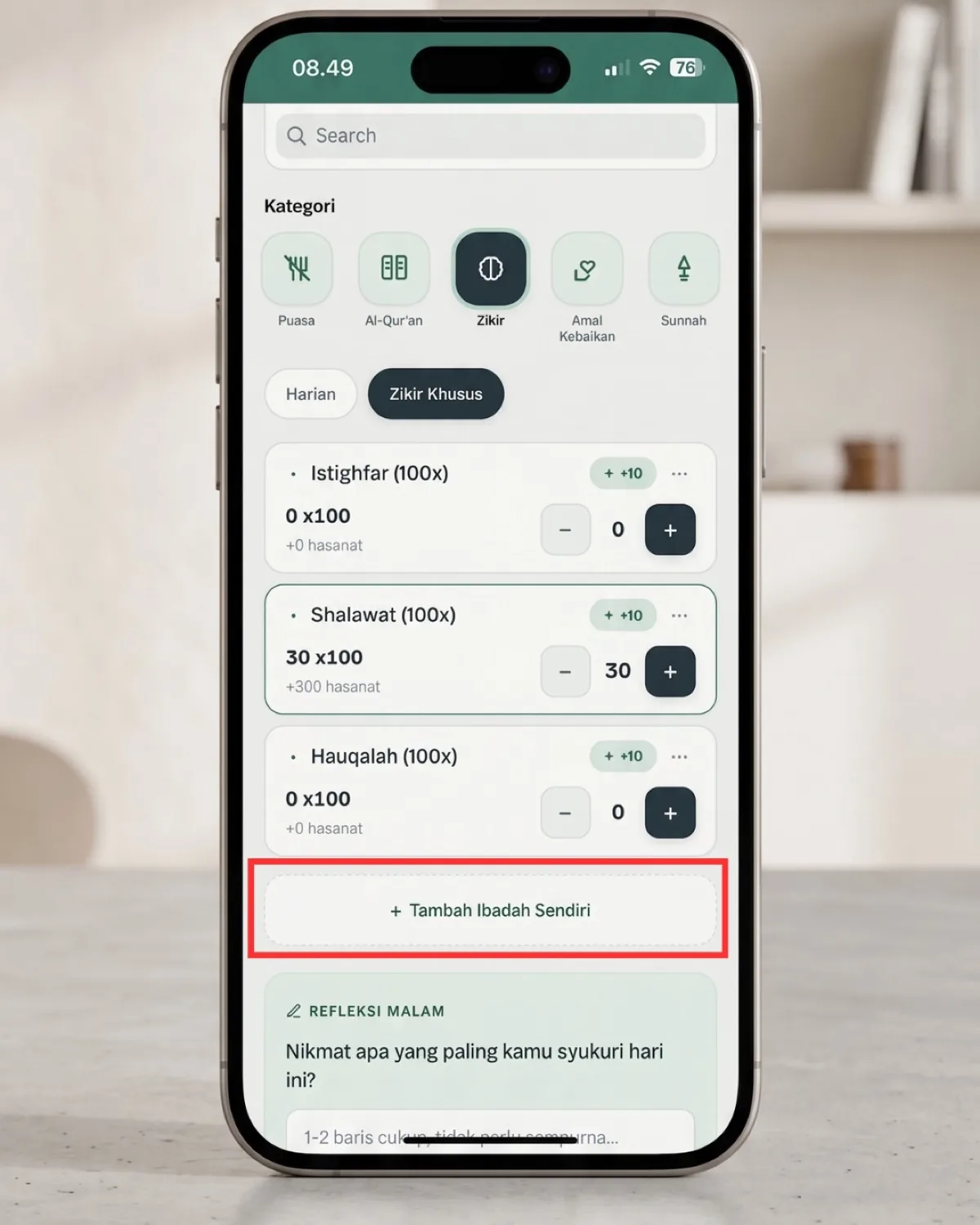 DWT — Tracker Ibadah — Digital dhikr counter