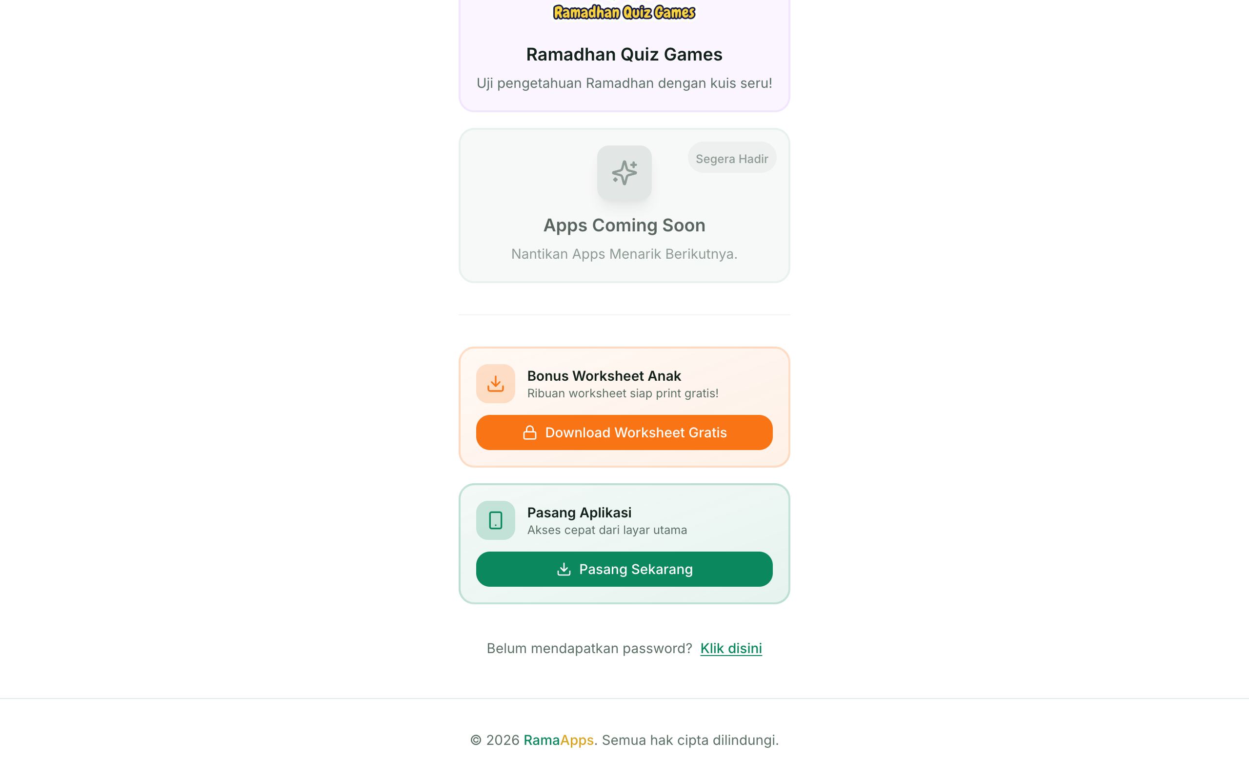 RamaApps Portal — PWA install + access