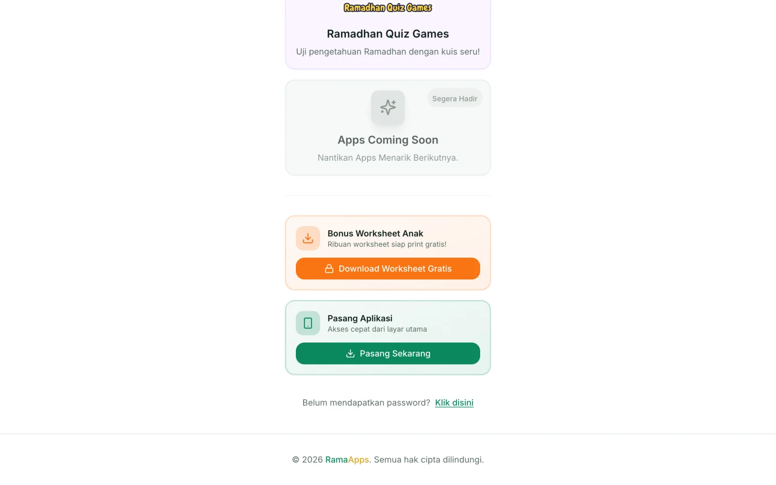 RamaApps Portal — PWA install + access