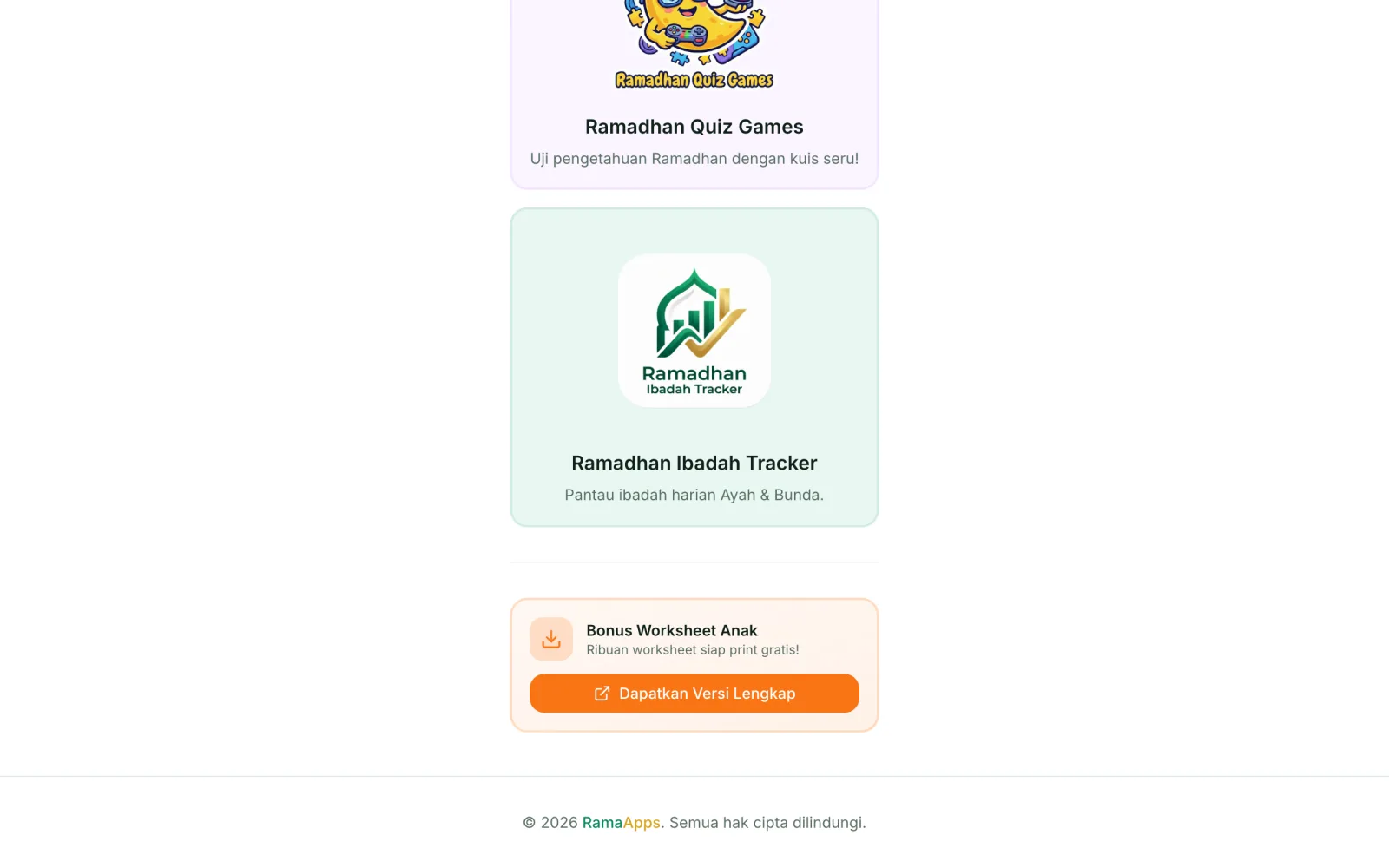 Ramadhan Hub Demo — Bonus kids worksheet